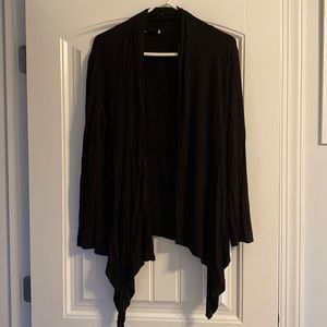 Black cascading knit jacket
